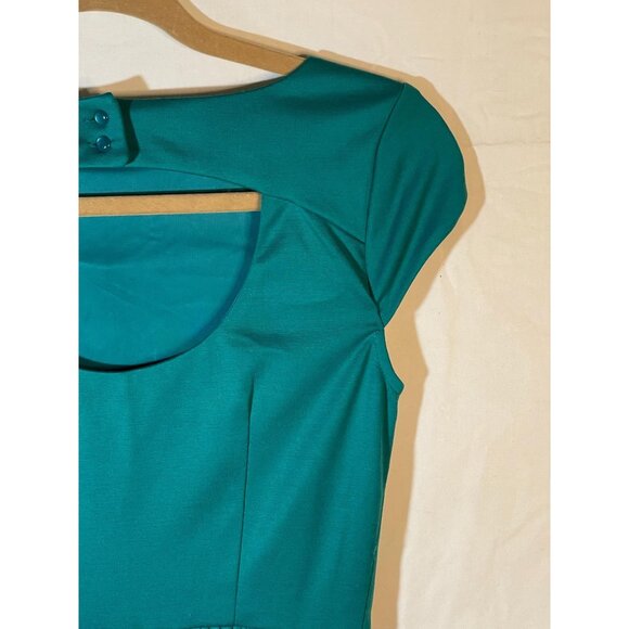 lc lauren conrad short sleeve dress green side zipper button size 0 READ NEW - Picture 12 of 13